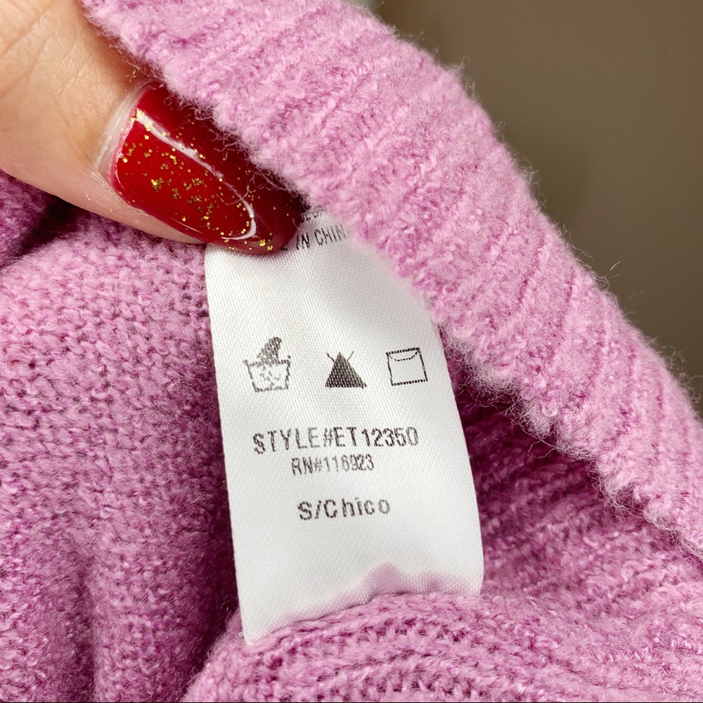 NWT Easel Lavender and Gray Crew Striped Sweater - Picture 7 of 7